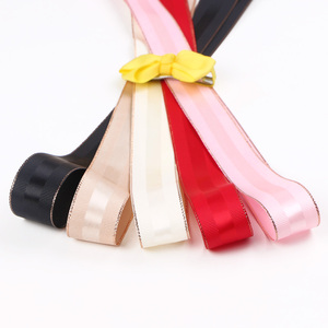 2018 Florista de embalaje de doble cara tejer grogrén (ligamento tafetán y satén cinta oro rosa - Product Image 2