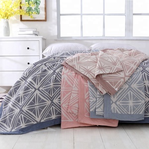 BLX Jacquard manta fábrica al por mayor 100% colcha de algodón con patrón Floral hilo teñido rayas refrigeración portátil para uso doméstico - Product Image 1