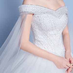 Robes de <span class=keywords><strong>demoiselle</strong></span> d'<span class=keywords><strong>honneur</strong></span> en mousseline de soie brodée de couleur blanche, stock d'entrepôt de Yiwu 2019 - Product Image 5