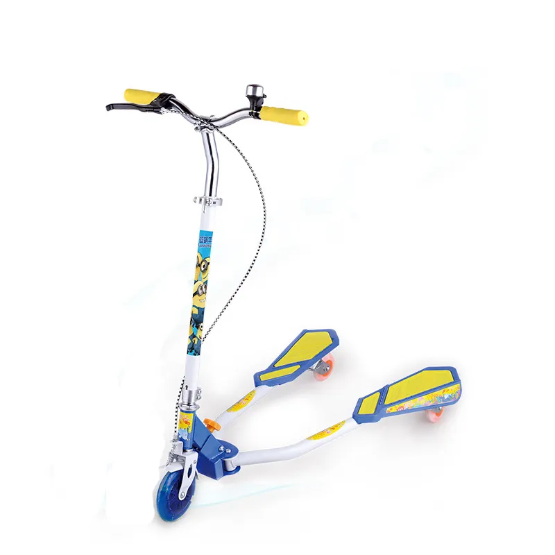 Bigtrei — Tricycle lumineux pour enfants grenouille, ciseaux à glissants, frein à deux mains de sécurité, plusieurs rangements pliables