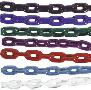 AISI 304 316 Stainless Steel DIN763 766 Coloured Traffic Roadway Safety Plastic Coated Link Chain Manufacturing