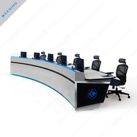 Console de salle de contrôle CCTV, design moderne, poste de travail en métal pour centre de commande, bureau ergonomique, hauteur réglable, ateliers