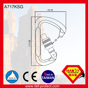 Screw Lock CE Certificate Outdoor Sports 25KN Key Lock Nose Aluminum Carabiner - Product Image 3