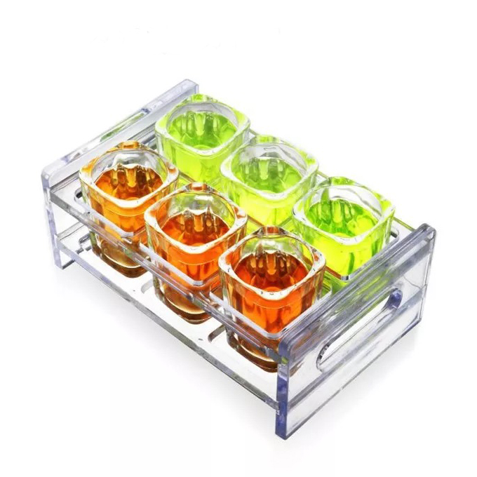 Custom logo high quality glass shot glasses square shot glass