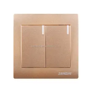 SANSHE hot sale S4 series switches wall light touch push button electrical TV telephone switches sockets with led