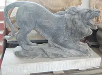 Hitam Patung Singa Antik Marmer Patung Singa untuk Dijual