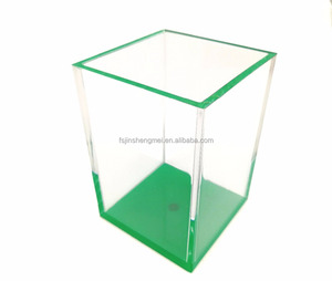 Groothandel Aanpasbare Acryl Briefpapier Organizer Vierkant Bureau Kleurrijke Metalen Pennenhouder Wimper Potloden Make-Up Borstels - Product Image 4