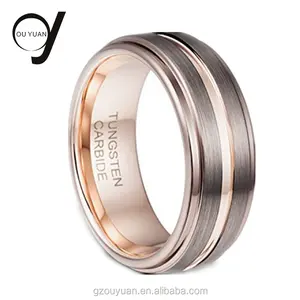 Latest Designs Brushed 6mm Tungsten Ring Blank Exotic Jewelry Tungsten Ring 8MM Matt Chocolate Mens Wedding Bands Step Edge