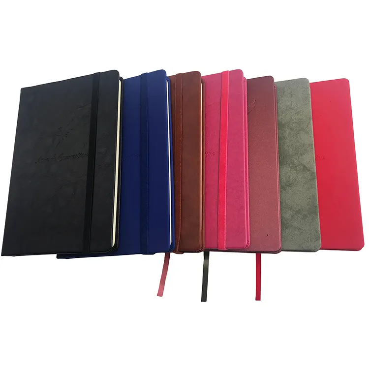Notebook Custom PU Leather Notebook A5/A6 Business School Organizer With Linen Fabric Plastic Cover Printed Spiral Binding Gift