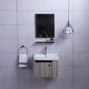 מודרני קטן אמבטיה כיור יהירות עם מראה ארון אמבטיה