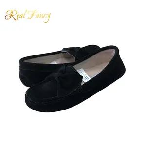 Soft touch real leather driving casual moccasin shoes for woman