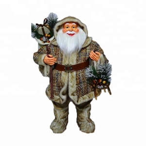 Decorazione Natalizia Personalizzata, Babbo Natale in Piedi di Grandi Dimensioni 80 cm in Plastica con Vestiti in Peluche - Product Image 1