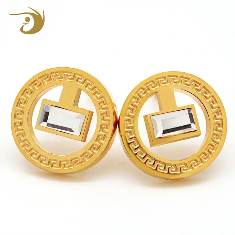 Fashion Women Earring, Round Shape Zircon Gold Plated New Designs Jhumka Gold Earring