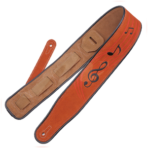 Correas de cuero para <span class=keywords><strong>guitarra</strong></span> eléctrica clásica, guitarras acústicas, bajo, bordadas, color marrón - Product Image 6
