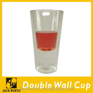 Copa de vino de doble pared de plástico acrílico Premium - Product Image 3