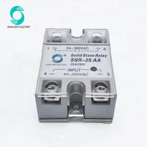 SSR-25AA 25A zero crossing 90-250VAC control 24-380VAC single phase ssr solid state relay