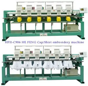 HeFeng multi-function 6 heads 15 needles Computerized Embroidery Machines widely used for your market