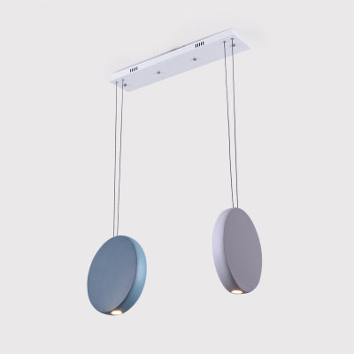 Postmoderne Industrielle Led Source D'éclairage Fusée Ombre Pendentif Lampe Bleu Noir Blanc Finition Cordon Ensemble Lustre