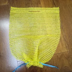 10kg ,20kg amarillo mesh raschel bolsa saco embalaje para cebolla, patata.