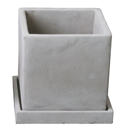 Grigio#Vaso da 12 cm con piattino