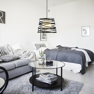 Barra de hierro jaula de alambre decoración anillo moderno colgante led <span class=keywords><strong>E27</strong></span> lámpara colgante - Product Image 4