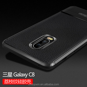 НОВАЯ распродажа! Высококачественный чехол-накладка из ТПУ с зернистой текстурой личи для Samsung Galaxy <span class=keywords><strong>C8</strong></span> - Product Image 3