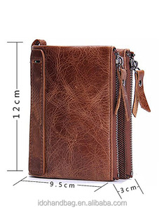 Portefeuille Homme Vintage Tendance en <span class=keywords><strong>Cuir</strong></span> Véritable avec <span class=keywords><strong>Porte</strong></span>-<span class=keywords><strong>Monnaie</strong></span> Euro, Fermeture Ouverte, RFID, Court, Double Poches - Product Image 2