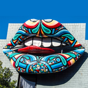 Moderna pop art <span class=keywords><strong>in</strong></span> fibra di vetro da parete <span class=keywords><strong>in</strong></span> <span class=keywords><strong>resina</strong></span> montato lip scultura - Product Image 1