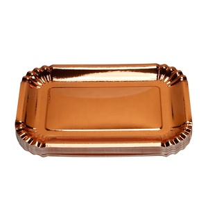 Assiettes <span class=keywords><strong>en</strong></span> papier d'aluminium jetables 400 gsm 10.5 pouces rectangulaires or <span class=keywords><strong>Rose</strong></span>, vente chaude classique - Product Image 3