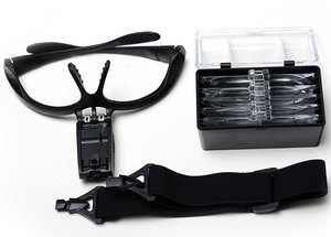 Loupe de bijoutier professionnelle à 5 lentilles avec 2 LED, support et bandeau interchangeables - Product Image 5