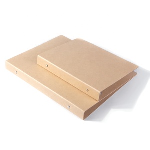 Trống thiết kế tái chế Kraft văn phòng báo cáo <span class=keywords><strong>A4</strong></span> A3 giấy thư mục tập tin với chiếc nhẫn Bạc - Product Image 1
