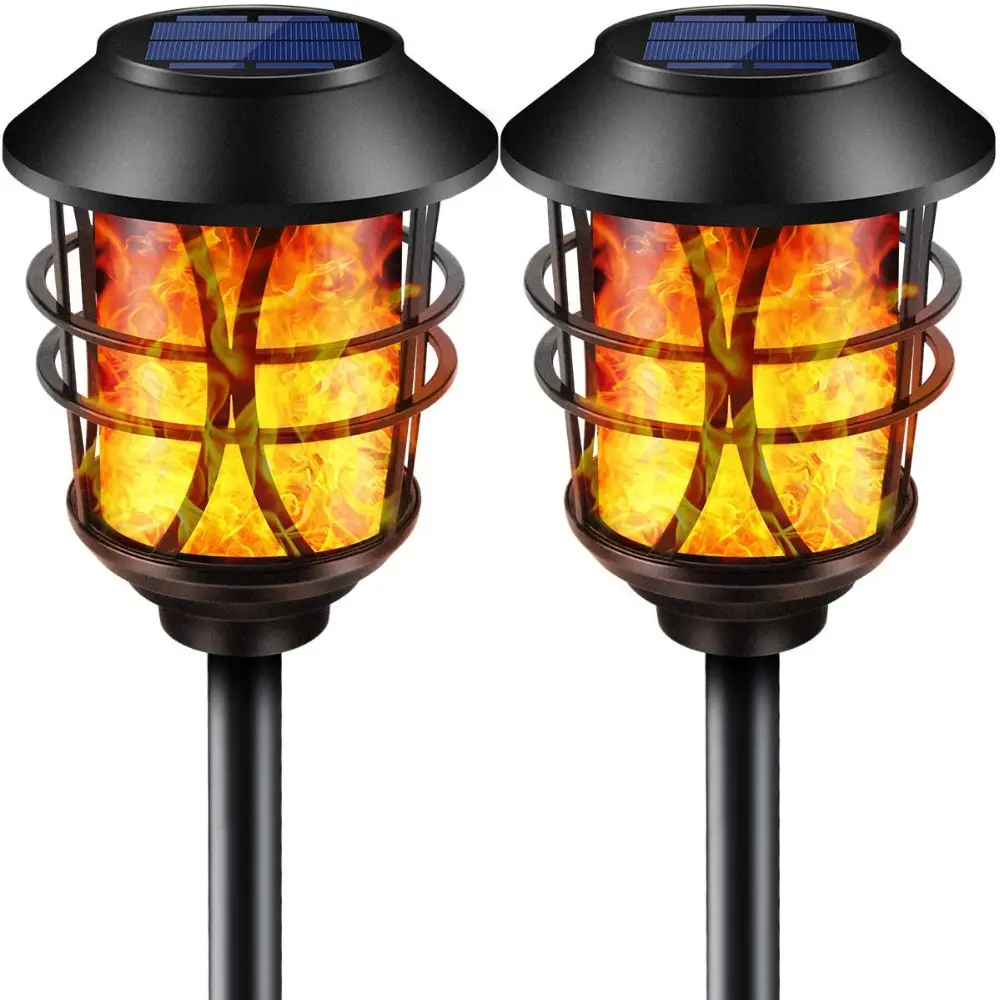 upgrade waterproof LED Outdoor Dancing Flickering Torches flame solar garden light lamp