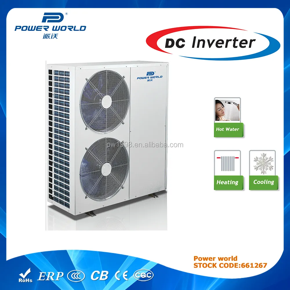12.3kw Baixo som de poupança de Energia DC Inversor de Bomba de Calor da fonte de ar para o aquecimento ou refrigeração função
