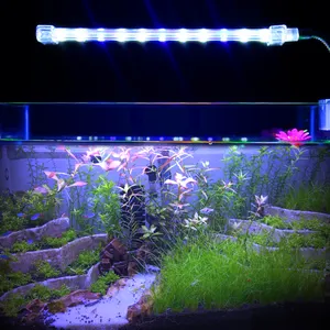 수족관 클립 Led 라이트 물고기 탱크 블루 컬러 클립 램프 수생 라이브 식물