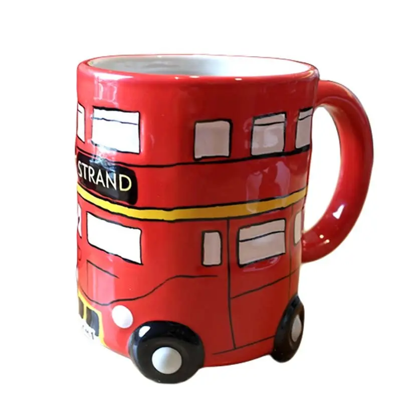 Оптовые новые продукты фарфор 3d формы routemaster лондон красный автобус кружка