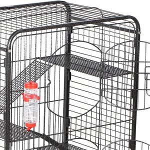 Grande furetto di lusso piccolo animale Hutch metallo filo gatto coniglio ferro chiusura a bottone legno porta porta alimentazione ruote scatola cani - Product Image 4
