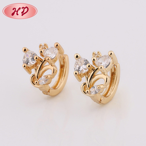 أقراط نسائية جديدة مطلية بالذهب الوردي عيار واحد جرام مع كريستال، تصاميم للحفلات - Product Image 5