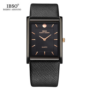 Montre à bracelet en cuir pour homme <span class=keywords><strong>IBSO</strong></span> 2232, tendance 2023, boîtier carré, montre-bracelet à quartz pour homme, vente en gros - Product Image 3