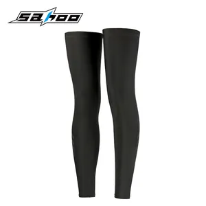 Chauffe-jambes de cyclisme pour homme, en tissu molletonné, noir, Compression, chauffant, pour Sport, cyclisme