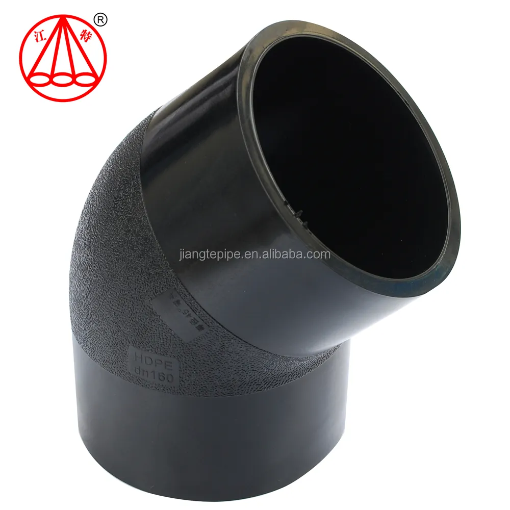 Jiangte high density polyethylene PE HDPE 90 degree angle fitting Elbow for water supply