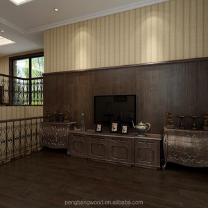 Suelo de madera de ingeniería de tres capas de madera dura cepillada con alambre de roble negro de las mejores especies - Product Image 4