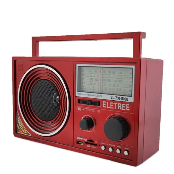 Eletree 7350 sw fm am waxiba rádio x baixo, portátil usb tocha 220 fio elétrico receptor de rádio doméstico