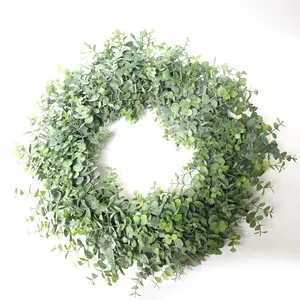 New fashion best sellers real looking popular artificial eucalyptus leaf wedding green spring artificial eucalyptus wreath