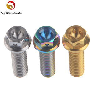 Boulons à bride en titane à tête <span class=keywords><strong>hexagonale</strong></span> M5 X (0.8mm) X 10mm Race Spec avec trous - Product Image 5