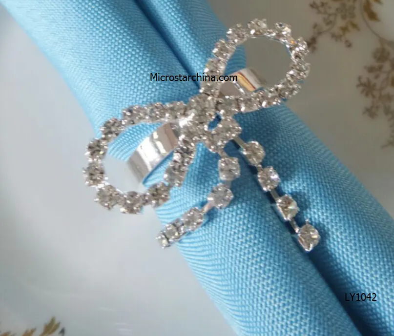 2016 горячая распродажа ручной работы бабочка кристалл алмаза салфетка кольцо