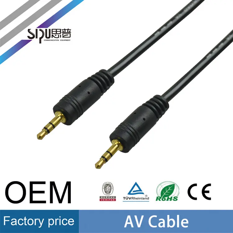 SIPU haute qualité 3.5mm rca av câble meilleur mâle à mâle extension cordon en gros audio vidéo câble
