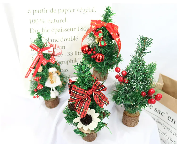 卸売人工装飾ミニ雪クリスマスツリーテーブル装飾装飾DIY小さなクリスマス松の木