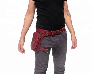 Borsa da Coscia in <span class=keywords><strong>Pelle</strong></span> Rossa con Fondina per Armi - Product Image 2