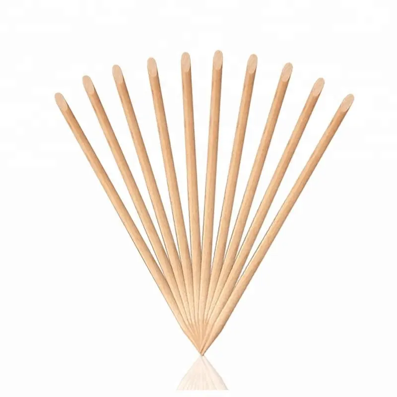 Double ended manicure and pedicure tools orange wooden nail sticks free sample manicure sticks for nail art beauty