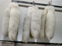 Porte-clés en vraie fourrure de renard, nouveau, garniture en or véritable, queue de renard blanc, accessoire, 2020